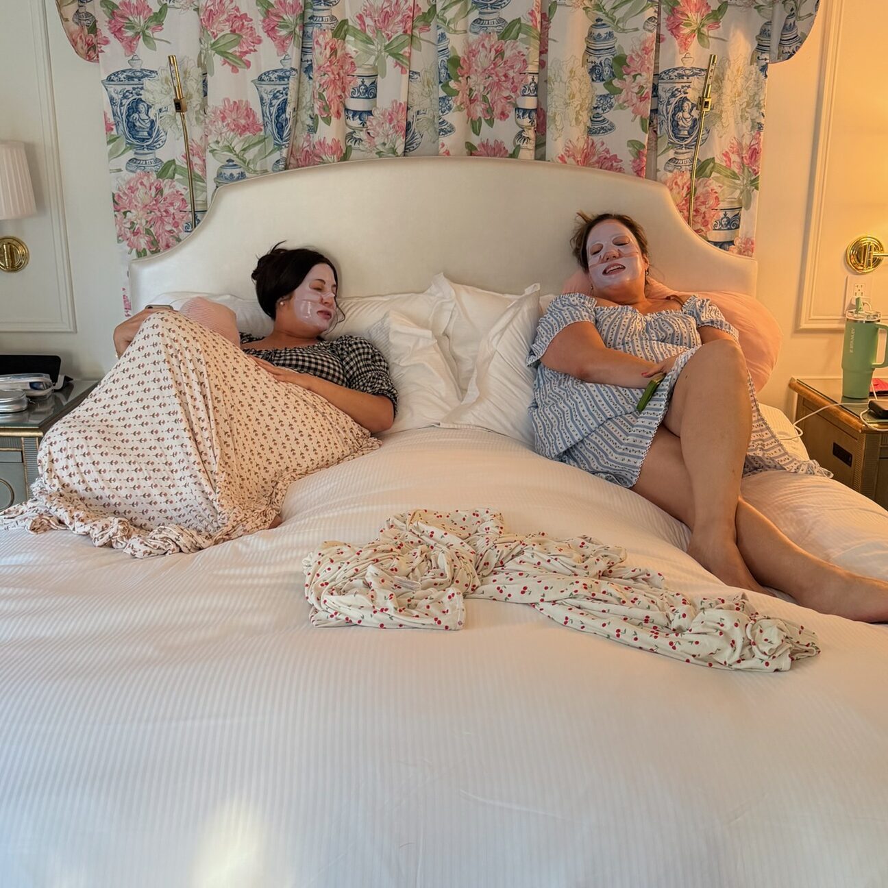 Two bed people enjoying our free time by being in bed.