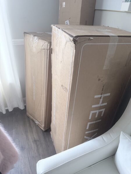 Helix mattresses are shipped compressed in 1-2 boxes, depending on which mattress you get matched with.